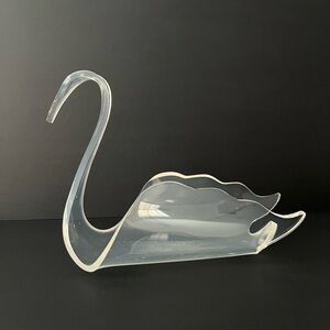Rare Retro Acrylic‎ Swan Home Decor | Towel or Trinket Holder | Cottagecore